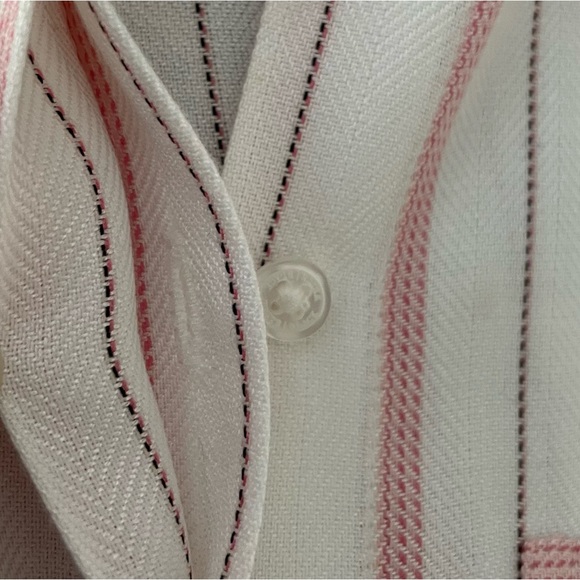 BHWM pink and Ivory long sleeve button down classic blouse, striped, Sz 0 - Picture 3 of 11